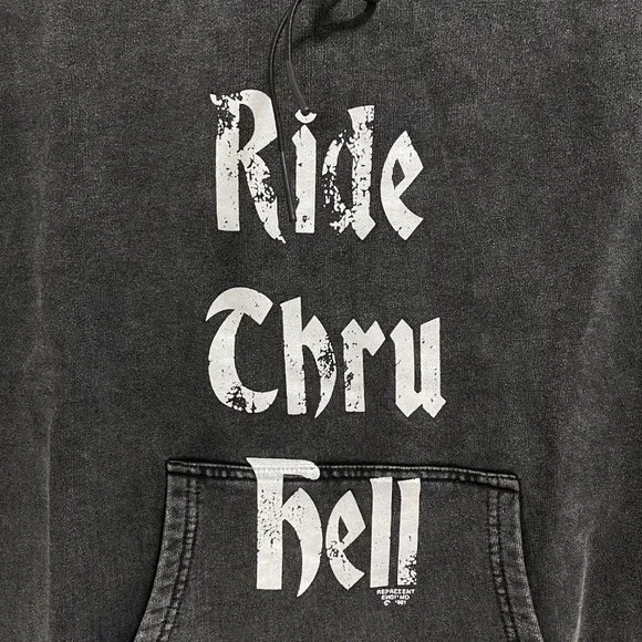 represent vintage black hoodie